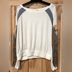 Free People Thermal Flowey Sleeve Top